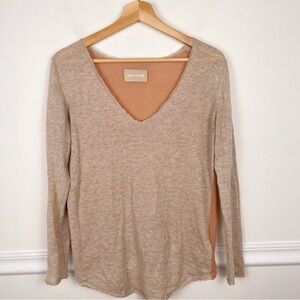 Zadig & Voltaire Cream Peach 100% Cashmere V Neck Sweater Size Small